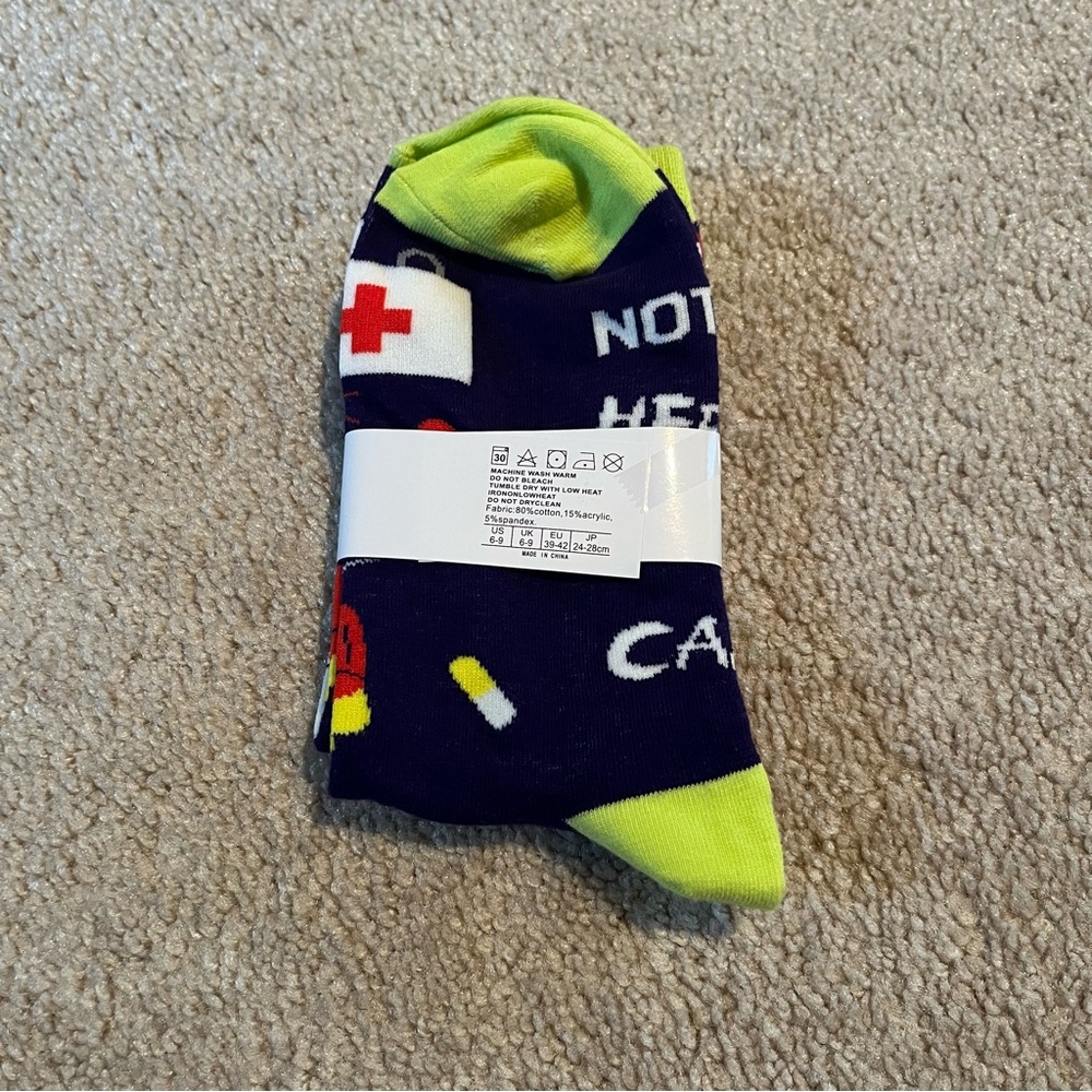 Nursing Novelty Socks “Not all heroes wear capes some wear scrubs” - Picture 3 of 3